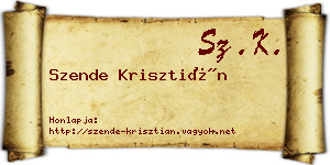 Szende Krisztián névjegykártya