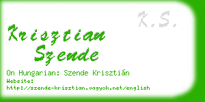 krisztian szende business card