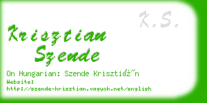 krisztian szende business card
